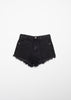 Shorts Denim Negro Desflecado - Lunar Boutique