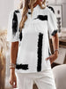 TrendyNewLook - Camisetas holgadas de manga corta con cuello alto y estampado de juntas divididas - Lunar Boutique